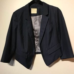 Cropped navy blazer